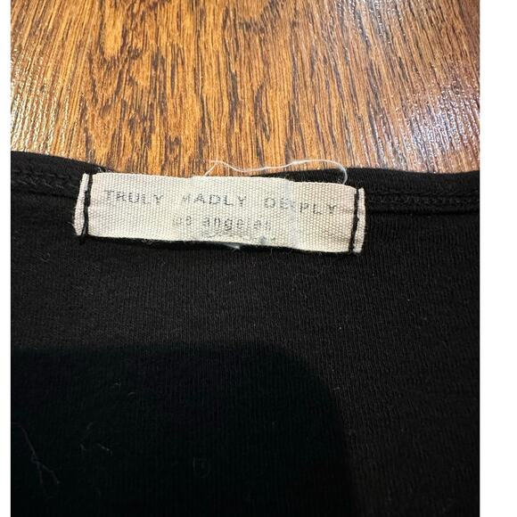 Truly Madly Deeply Cropped Cotton Tank Top Black Size S Casual Minimalist Style - Picture 3 of 7